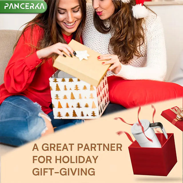 PANCERKA Rechargeable Self-Stirring Coffee Mug with Temperature Display – USB Charging, Sealed Travel Tumbler for Milk, Chocolate & Mocha