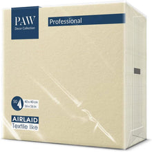 PAW Decor Collection Cream Airlaid Napkins 40x40 cm – 50 Piece Set, Elegant Fabric-Like Table Decor for Weddings, Parties & HoReCa