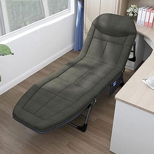 PIKFOS Folding Cot – 5-Level Adjustable, Lightweight & Breathable Compact Bed for Indoor & Outdoor Use