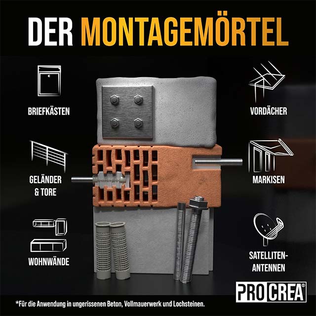 PROCREA® Injection Mortar "Ankerfix" – 2x Premium Mixers, High-Performance Assembly & Composite Mortar with 2K Adhesive and Liquid Dowels for Medium‑Heavy Loads (Indoor & Outdoor)