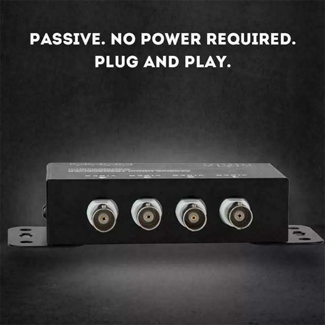 4CH Passive BNC Cable Transceiver UTP Balun Connector for CCTV Camera & DVR – High-Performance Surveillance Signal Extender