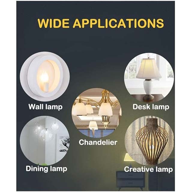 لمبات شموع فينيكس E14 LED - 4 وات (ما يعادل 40 وات)، أبيض دافئ 2700 كلفن، 400 لومن - موفرة للطاقة، عبوة من 6 قطع