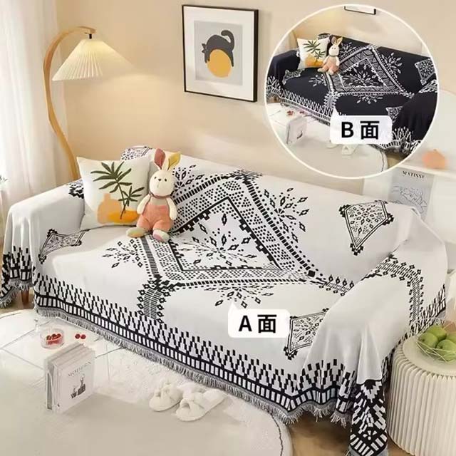 Plaid Blanket for Nordic and Boho Decor - Tassel Throw Blanket for Sofa, Bed, Picnic, and Summer Use