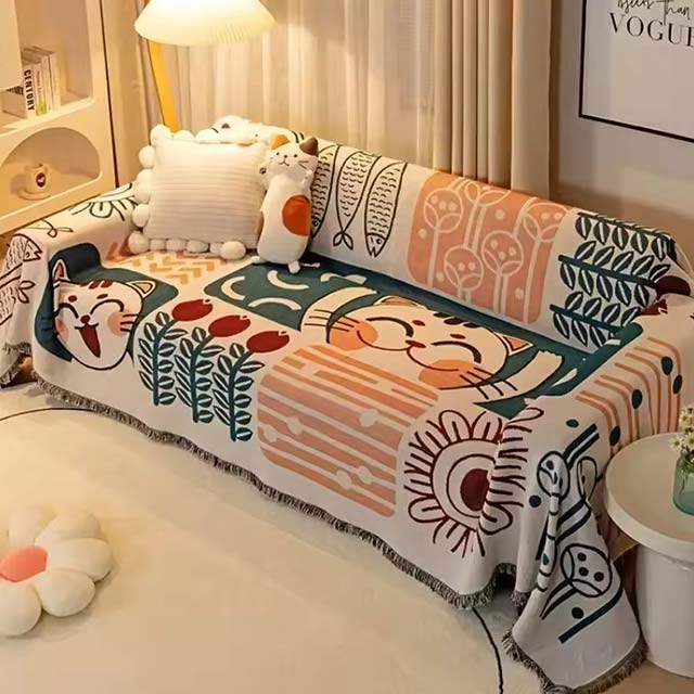 Plaid Blanket for Nordic and Boho Decor - Tassel Throw Blanket for Sofa, Bed, Picnic, and Summer Use