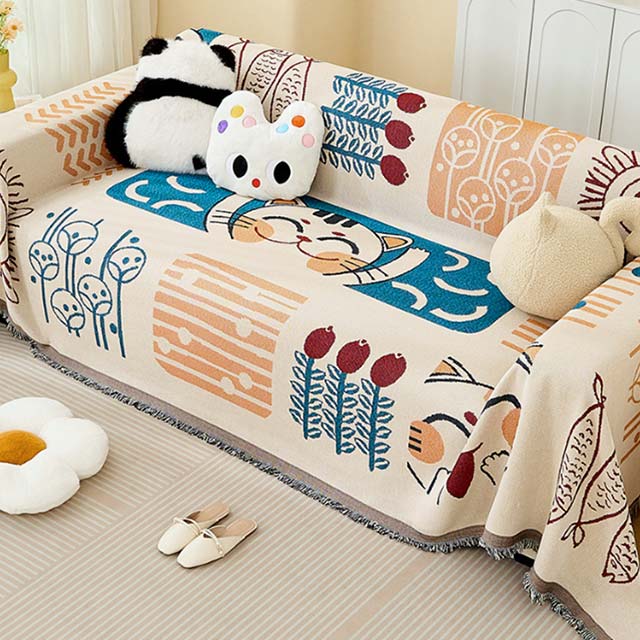 Plaid Blanket for Nordic and Boho Decor - Tassel Throw Blanket for Sofa, Bed, Picnic, and Summer Use