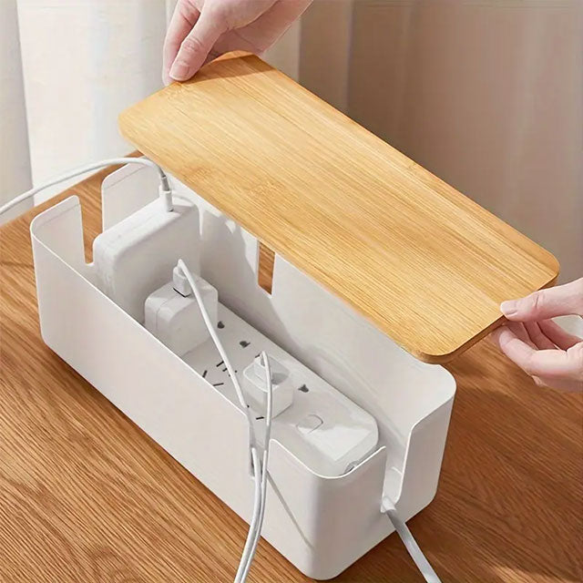 Plug-in Board Storage Box – Power Socket & Cable Organizer for Desk & Living Room | Wire Management & Charging Station
