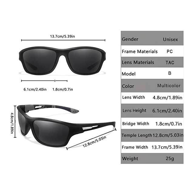 Polarized Sports Sunglasses for Men & Women – UV400 Anti-Glare Eyewear for Driving, Cycling & Fishing