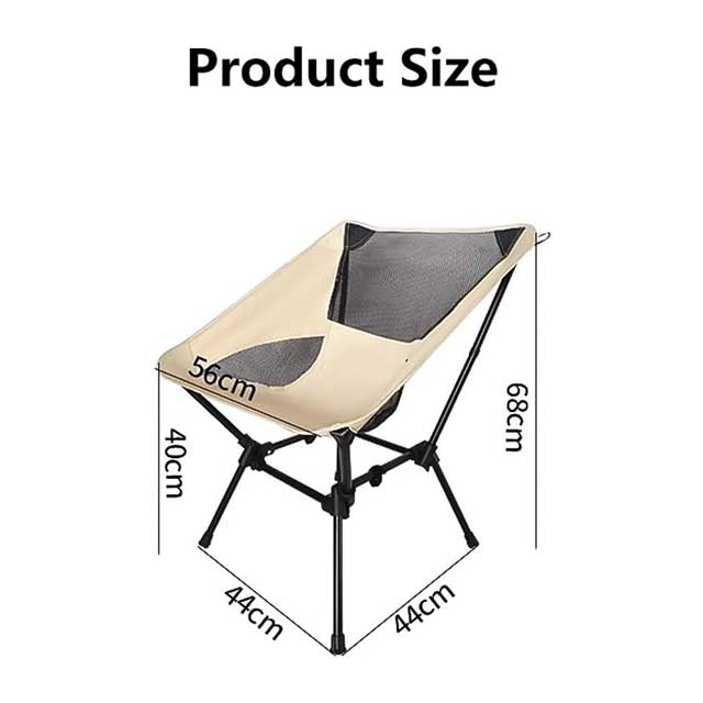 Portable Folding Fishing & Camping Chair – Lightweight Backpacking Stool with Side Pocket for Adults | Compact Travel Chair for Hiking & Beach