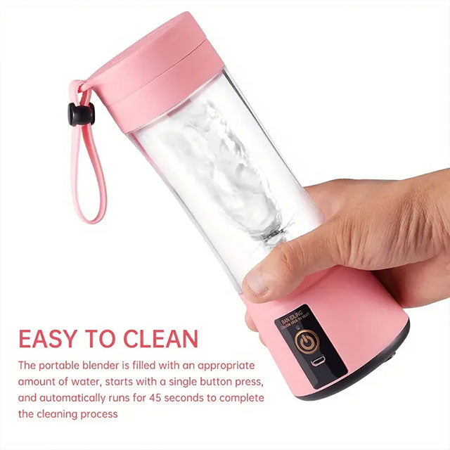 Portable USB Blender Cup – Mini Electric Juicer for Smoothies, Shakes & Juice – 12.85oz, 6-Blade, Rechargeable & Travel-Friendly