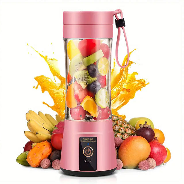 Portable USB Blender Cup – Mini Electric Juicer for Smoothies, Shakes & Juice – 12.85oz, 6-Blade, Rechargeable & Travel-Friendly