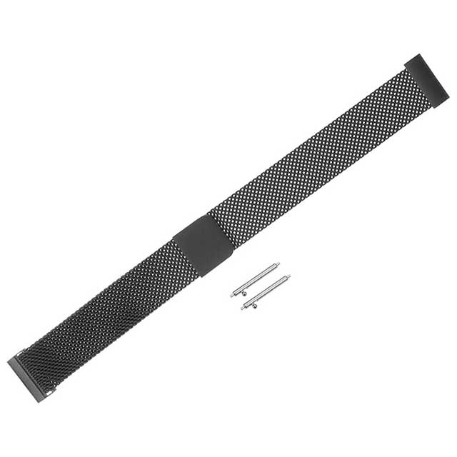 Premium Black Stainless Steel Mesh Watch Band – Quick Release Adjustable Strap with Magnetic Buckle for Men & Women