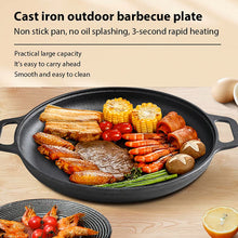 Poêle à Frire en Fonte Premium - Poêle Antiadhésive pour Steaks, Pizzas et Omelettes - Ustensile de Cuisson Plat Polyvalent pour Cuisine Domestique et Camping en Plein Air