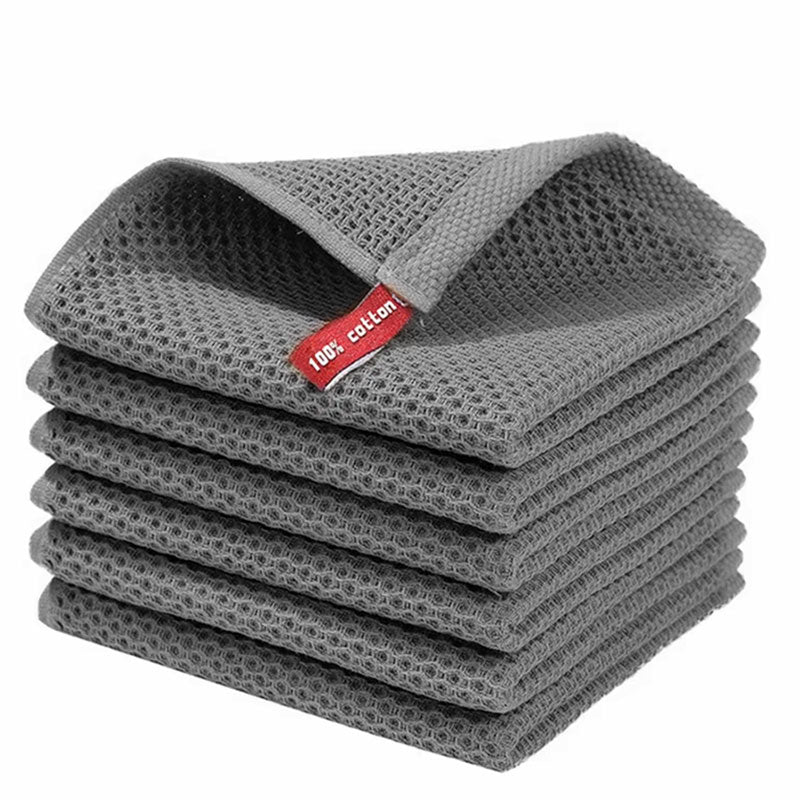 (30*30CM) 1 PIECE Premium Cotton Honeycomb Dishcloth Set - Ultra-Soft Absorbent Kitchen Dish Rags - Breathable Face Wash Towel & Versatile Household Cleaning Cloth