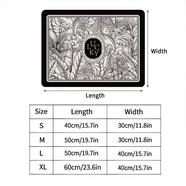 Printed Super Absorbent Dish Drying Mat – Quick-Dry Drain Pad for Tableware & Coffee Bar