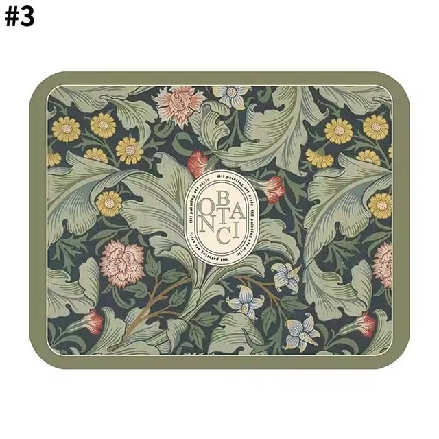 Printed Super Absorbent Dish Drying Mat – Quick-Dry Drain Pad for Tableware & Coffee Bar