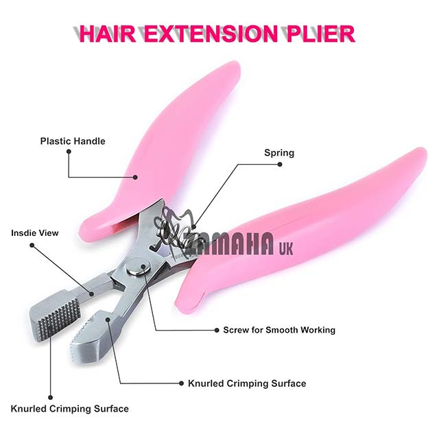 Professional 6-Inch Stainless Steel Hair Extension Pliers – Micro Ring Removal & Fusion Bonding Tool, Anti-Rust with Non-Slip Pink Grip