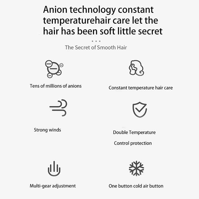 Professional Leafless Negative Ion Hair Dryer – High-Speed Constant Temperature Blow Dryer for Home Use