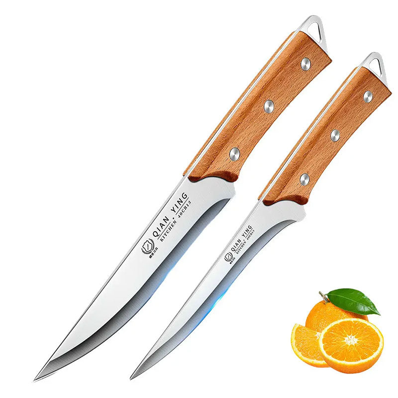 Professional Stainless Steel Boning & Fillet Knife – Forged Meat Cleaver and Fish Slicing Knife with Ergonomic Wooden Handle