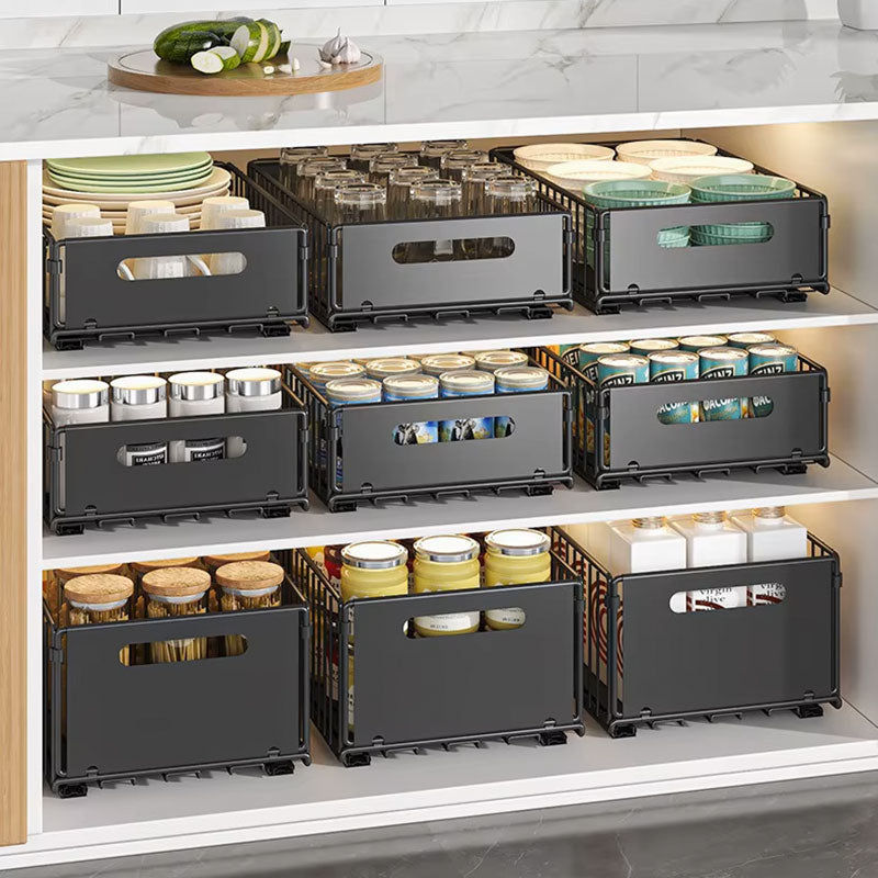 Pull-Out Kitchen Cabinet Storage Rack | Sliding Home Seasoning & Pantry Organizer | Deep Cabinet Internal Basket for Kitchen & Bathroom