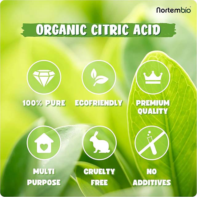 Nortembio 1 Kg 100% Pure Citric Acid Powder – Anhydrous Formula for Bath Bombs, Cleaning & DIY Projects