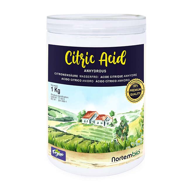 Nortembio 1 Kg 100% Pure Citric Acid Powder – Anhydrous Formula for Bath Bombs, Cleaning & DIY Projects