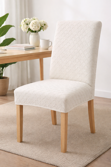 Stretch Chair Cover – Quilted Elastic Slipcover | One Size Fits All Dining & Office Chairs