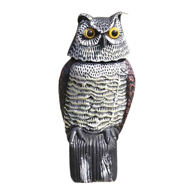 Realistic Rotating Owl Decoy – Outdoor Scarecrow Fake Owl Statue to Deter Birds & Pigeons (1 Pack)