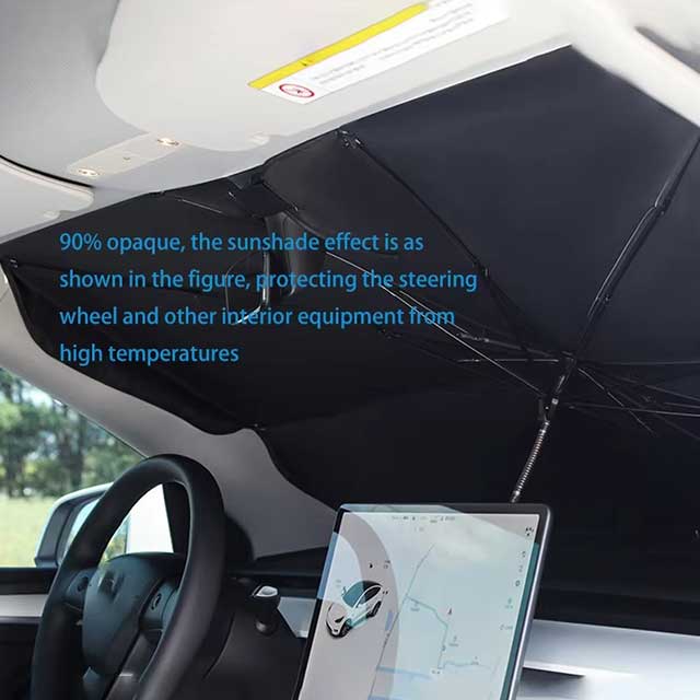 Retractable Car Sunshade for Front Windshield – Heat Insulation UV Protection Parasol for Sunblock & Interior Cooling