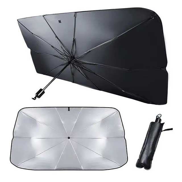 Folding Car Windscreen Sun Shade – UV Block, Front Windshield, 125x65cm (Universal) 2 thumbnail image