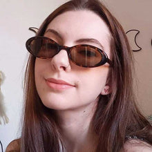 Retro Oval Cat Eye Sunglasses – UV400 Punk Style Eyewear for Women & Men | Black & Leopard Frame