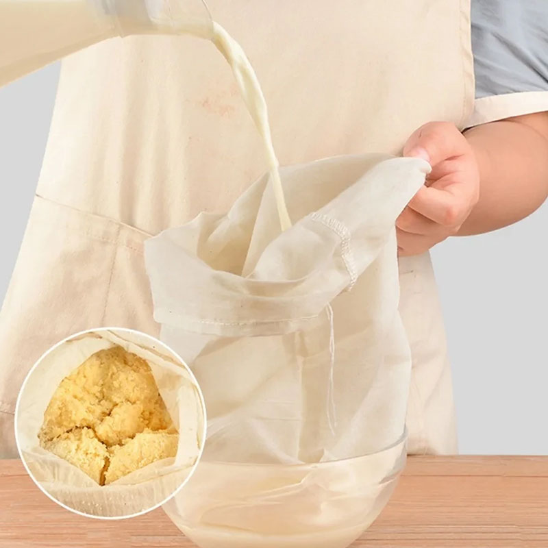 (30*40CM) Reusable Cotton Gauze Strainer Bags – Food-Grade Tofu & Cheesecloth Filter – Drawstring Cotton Bags for Butter, Nut Milk, and Coffee