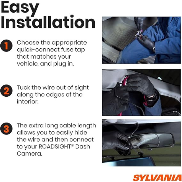 Roadsight Dash Cam Hardware Kit – Hardwire Installation Cable for Continuous Power Supply