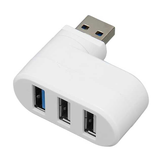 Rotatable USB Hub Splitter – 3-Port USB 2.0/3.0 Adapter with 90°/180° Swivel Design | Plug & Play, Hot Swap Supported USB Expander for Laptop & PC