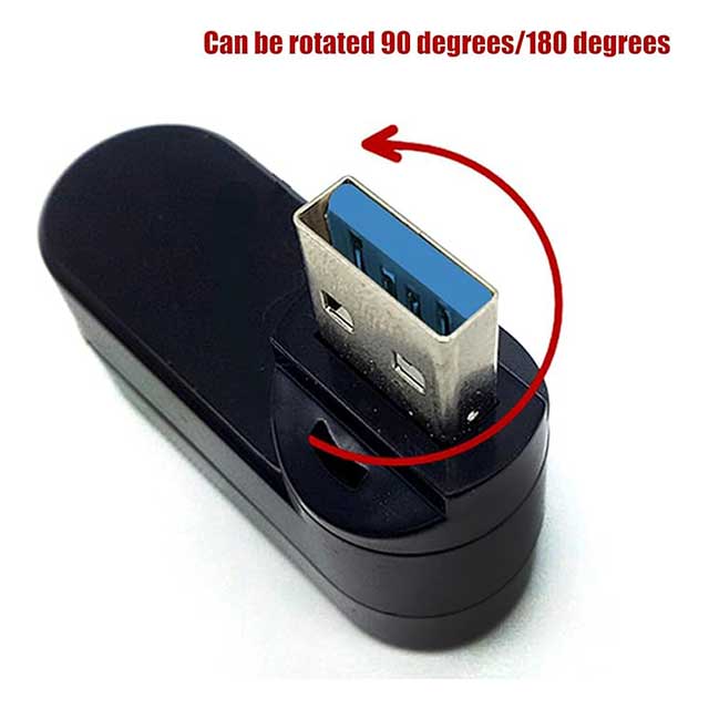 Rotatable USB Hub Splitter – 3-Port USB 2.0/3.0 Adapter with 90°/180° Swivel Design | Plug & Play, Hot Swap Supported USB Expander for Laptop & PC