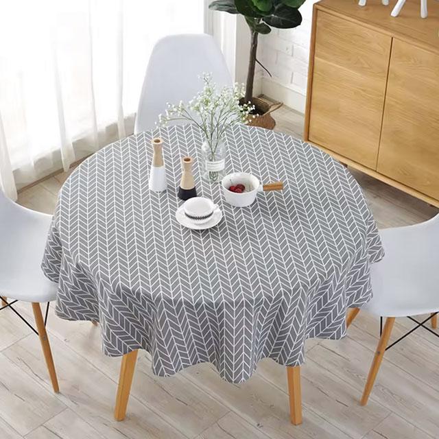 Round Tablecloth 120/150cm – Washable Decorative Table Cover for Home, Holiday, Christmas, Party & Picnic Dining