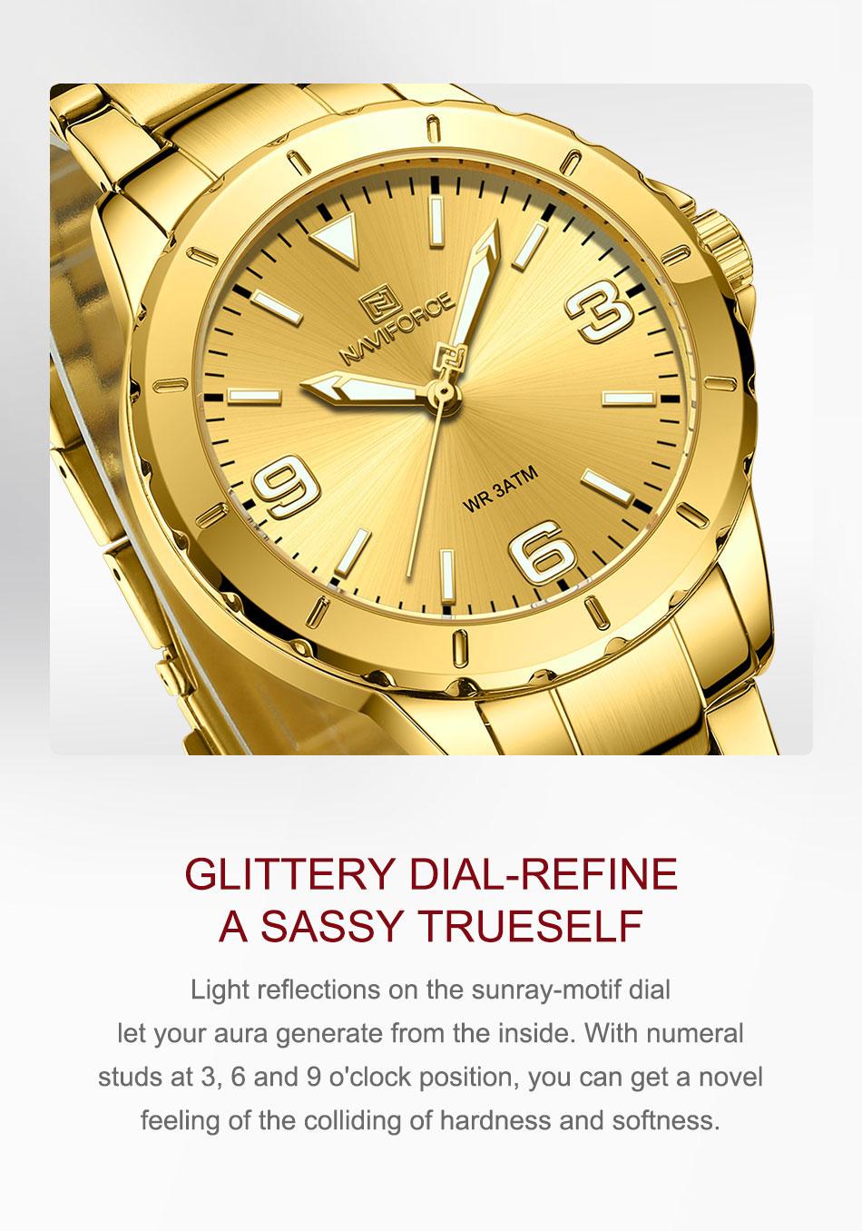 Montre femme NAVIFORCE en acier inoxydable (NF5022)