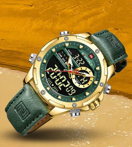 NAVIFORCE Digital x Analog Leather Men Watch (NF9208L)