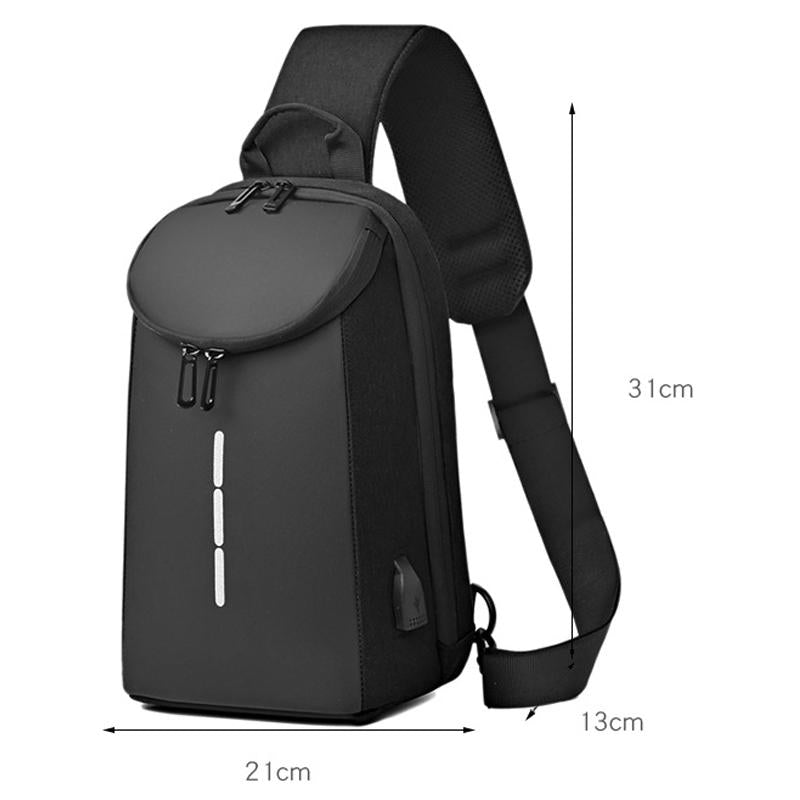 حقيبة كتف رجالية مقاومة للماء بسعة كبيرة مزودة بمنفذ USB (EGB248)