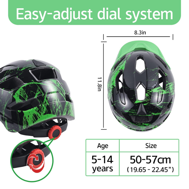 SIFVO Kids Bike Helmet with Visor – Adjustable & Lightweight Bicycle Helmet for Boys and Girls Ages 5-14 – Youth Cycling Helmet 50-57cm