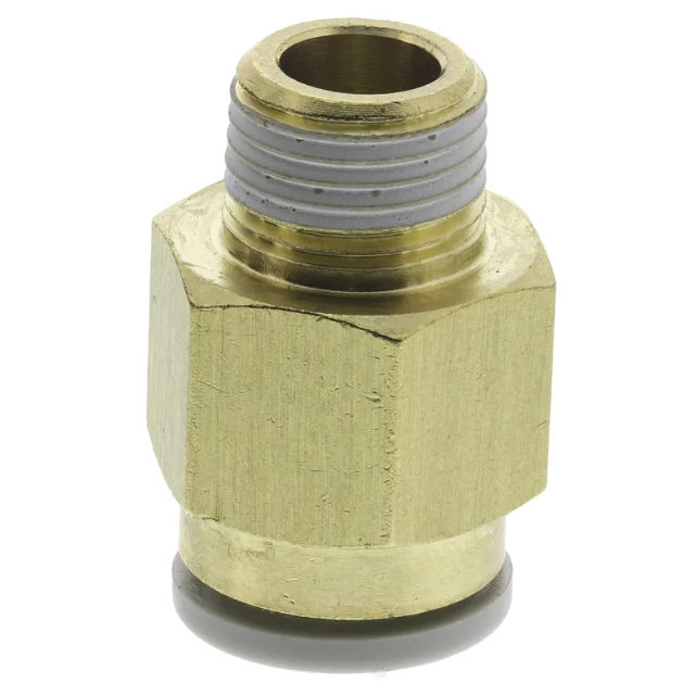 SMC KQ2 Series Straight Threaded Adaptor – R 1/8 Male to 8mm Push-In Brass Fitting
