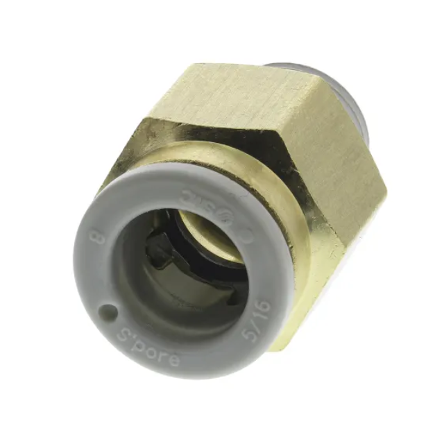 SMC KQ2 Series Straight Threaded Adaptor – R 1/8 Male to 8mm Push-In Brass Fitting