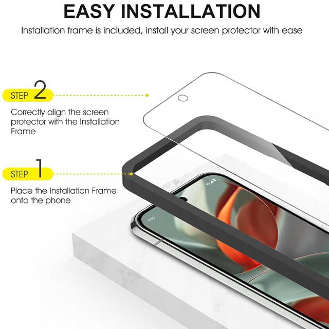 SPARIN Premium 5-Pack Tempered Glass Screen Protectors with 9H Hardness, Camera Protection & Mounting Frame (3+2 Kit)