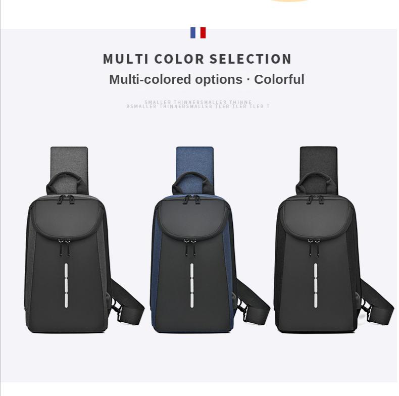 حقيبة كتف رجالية مقاومة للماء بسعة كبيرة مزودة بمنفذ USB (EGB248)