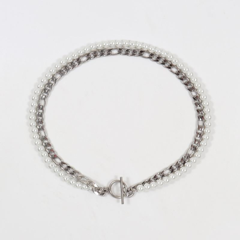 Collier vintage en perles pour femme, fait main (EGN231)