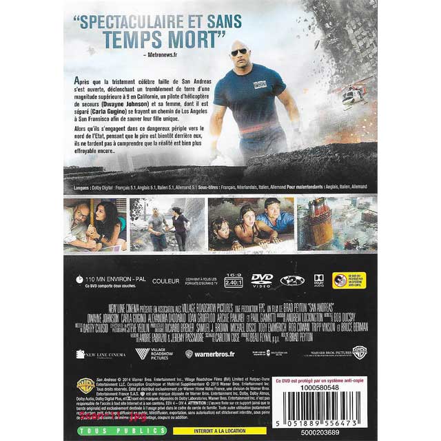 San Andreas DVD – Official 2015 Disaster Action Thriller Starring Dwayne Johnson