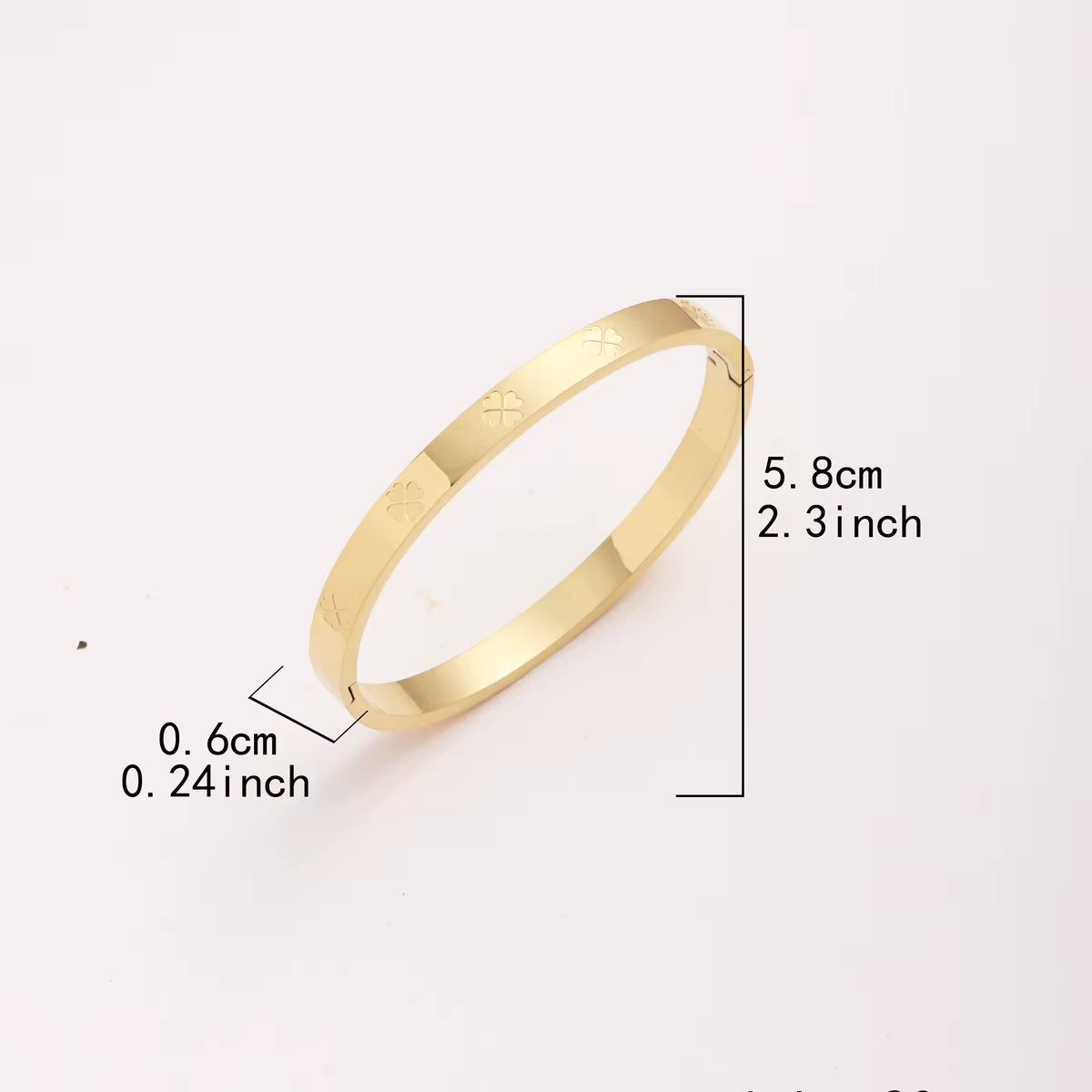 CARLIDANA Gold Cross Bracelet & Bangle for Women - Waterproof Stainless Steel (EGBT500)