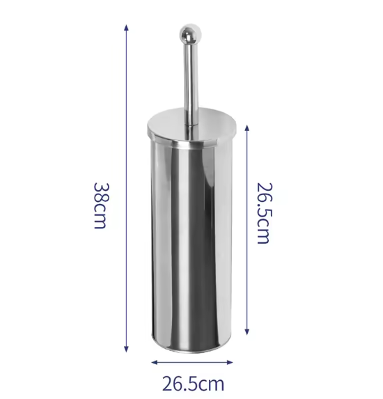 Stainless Steel Toilet Brush with Holder – Long Handle WC Cleaner Brush