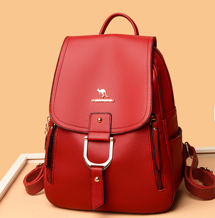 Women’s PU Leather Backpack – Stylish Multifunction Travel & School Shoulder Bag for Girls
