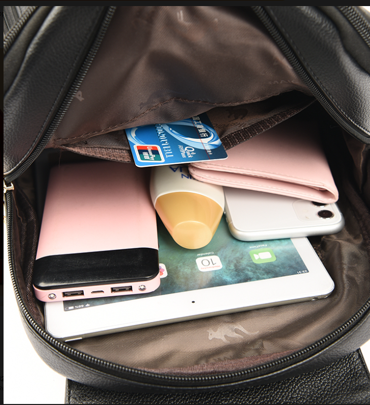 Women’s PU Leather Backpack – Stylish Multifunction Travel & School Shoulder Bag for Girls