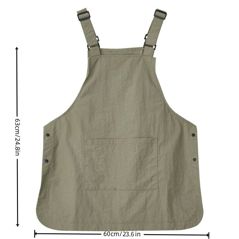 Japanese Waterproof Workwear Apron – Professional Unisex Apron for Barbers, Coffee Shops, and Outdoor Catering – Minimalist Kitchen Uniform